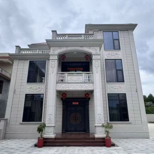 四川 芝麻白石材别墅干挂案例展示