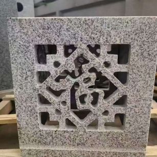 四川 芝麻白花岗岩镂空雕花灯笼