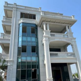 四川 芝麻白花岗岩别墅外墙干挂效果展示