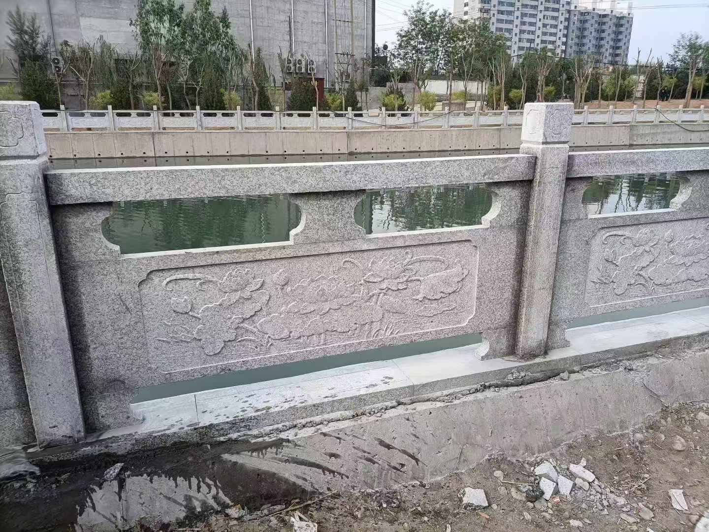 四川 芙蓉白大花桥梁、河道，石材栏杆、围栏、护栏